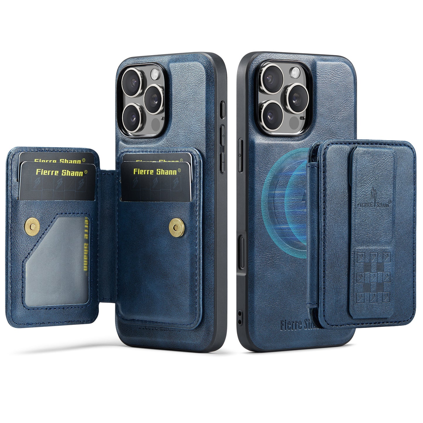 New 2-IN-1 RFID Blocking Card Holder Leather Phone Case for iPhone