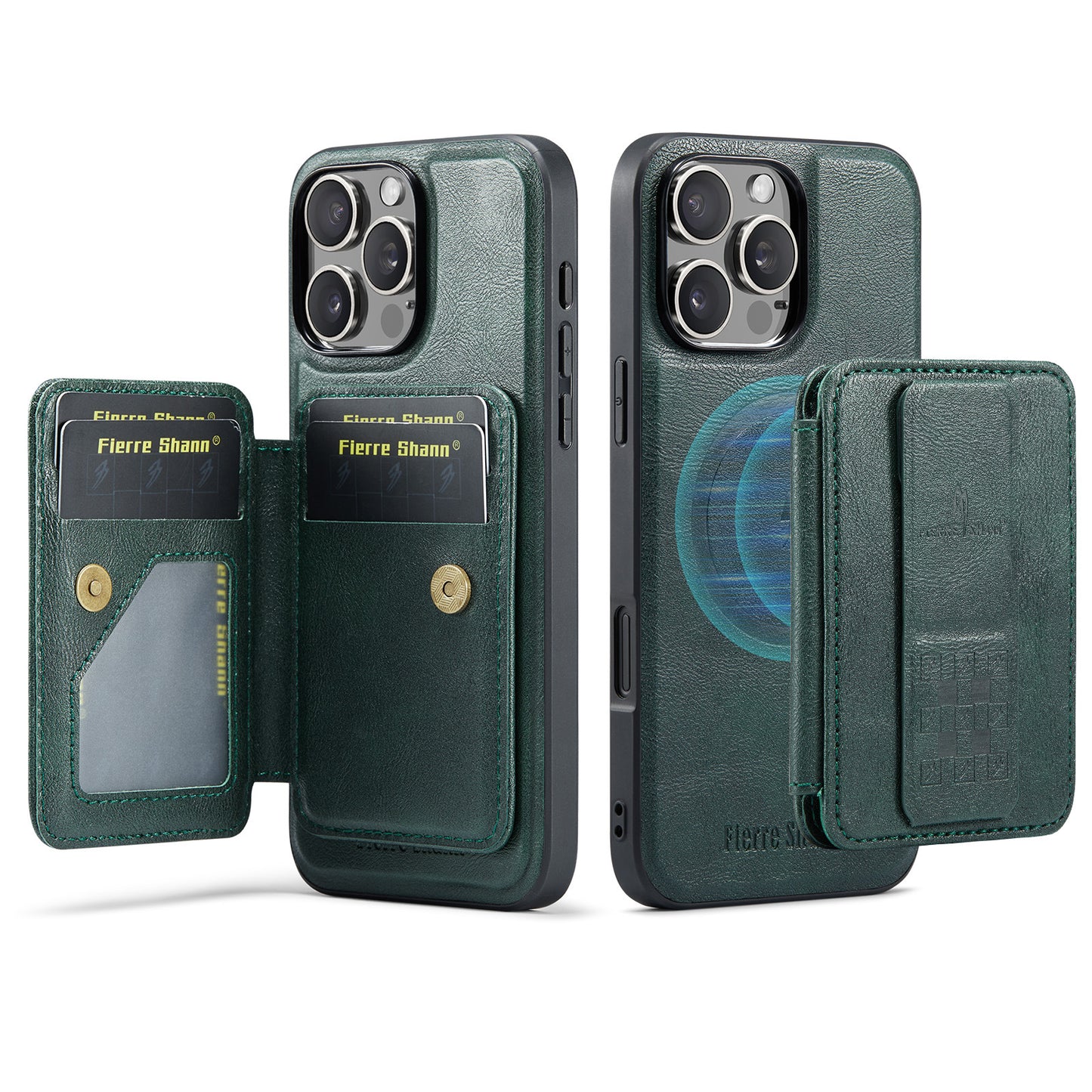 New 2-IN-1 RFID Blocking Card Holder Leather Phone Case for iPhone