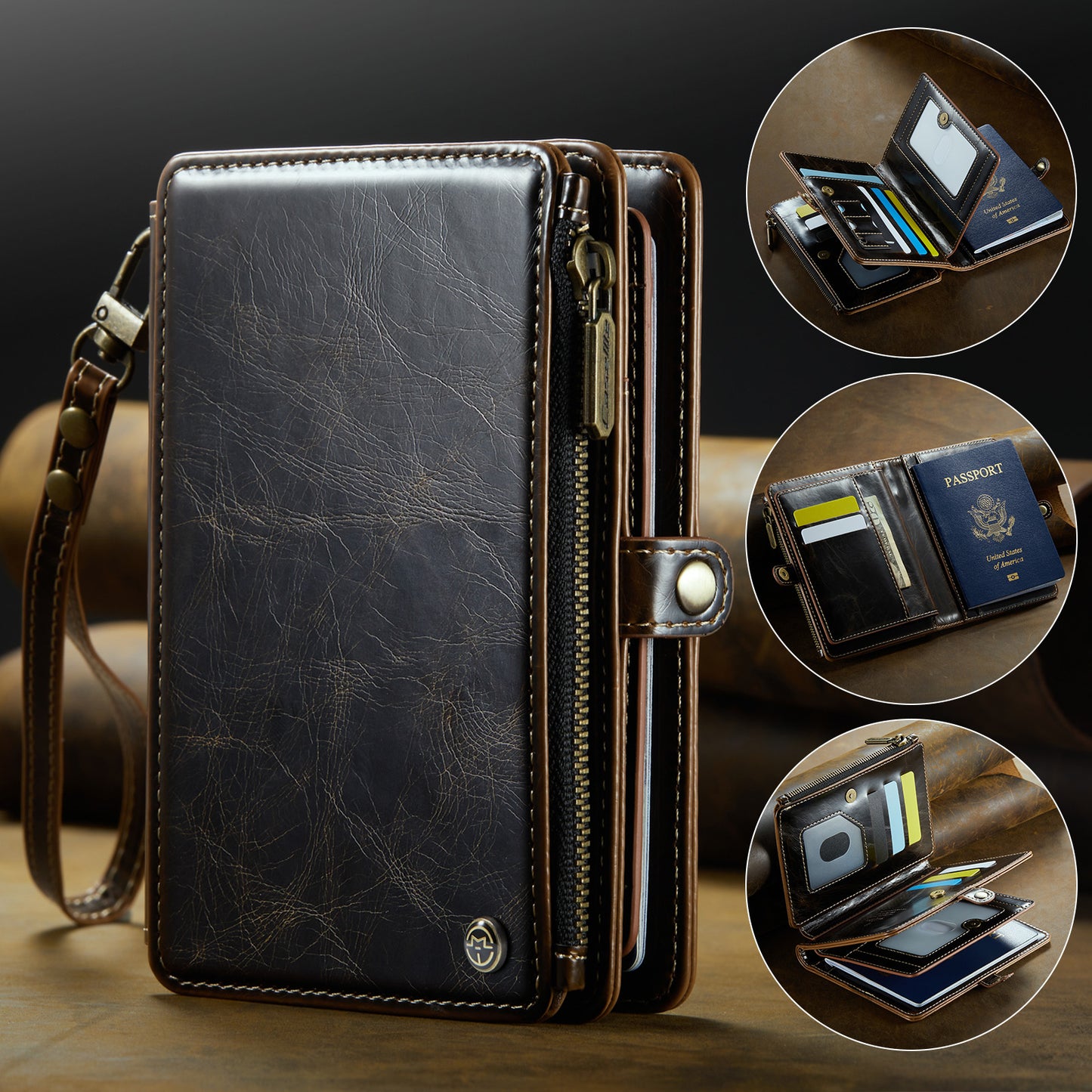 New RFID Blocking Passport Holder Zipper Wallet