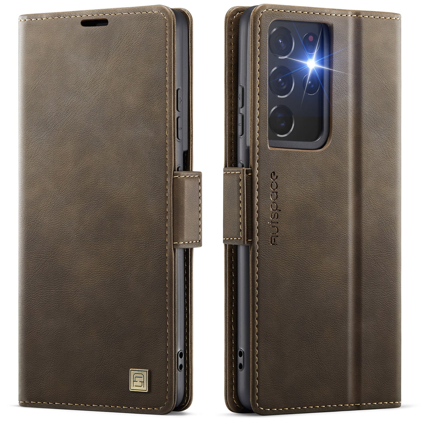New RFID Blocking Card Holder Wireless Charging Leather Phone Case for Samsung