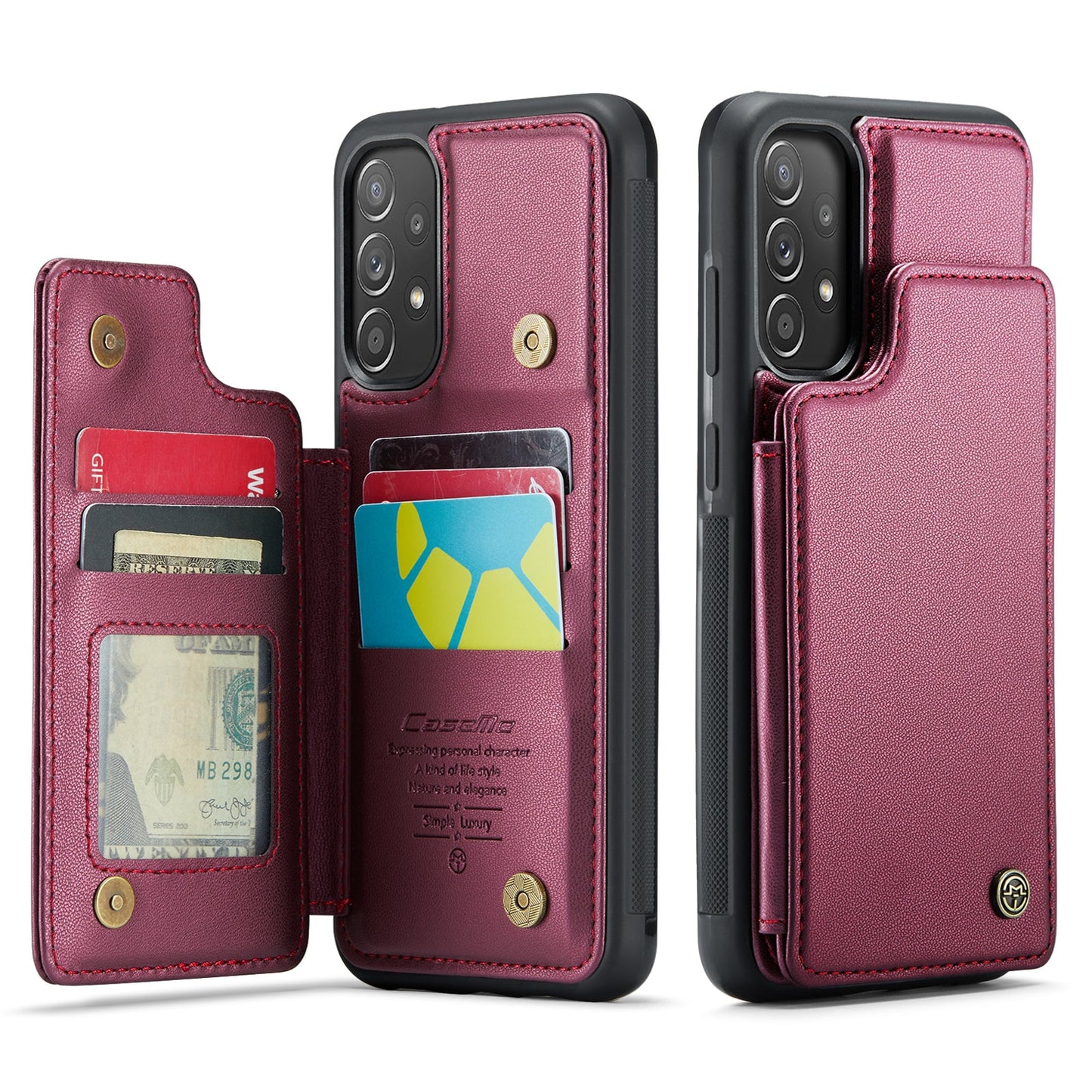 New RFID Blocking Card Holder Leather Phone Case for Samsung Galaxy A