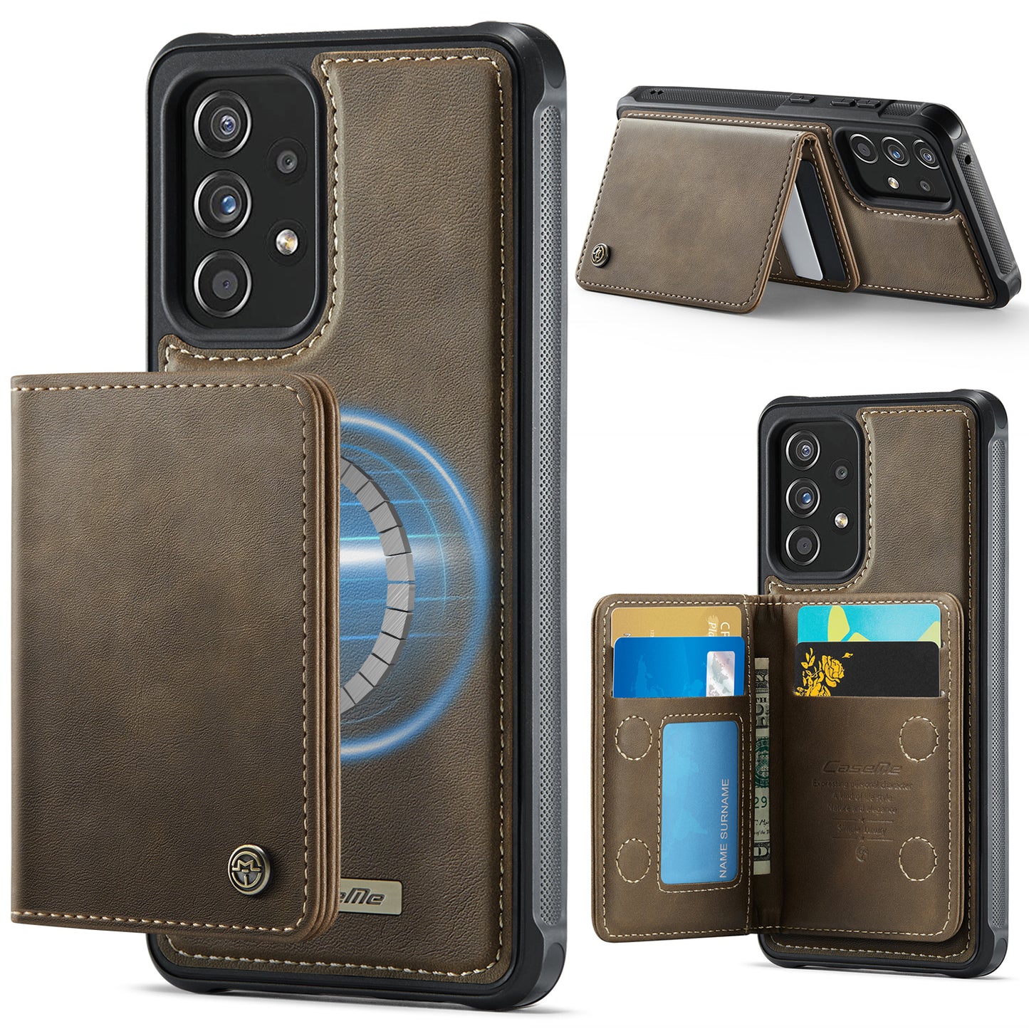 New 2-IN-1 RFID Blocking Wallet Card Holder Leather Case for Samsung