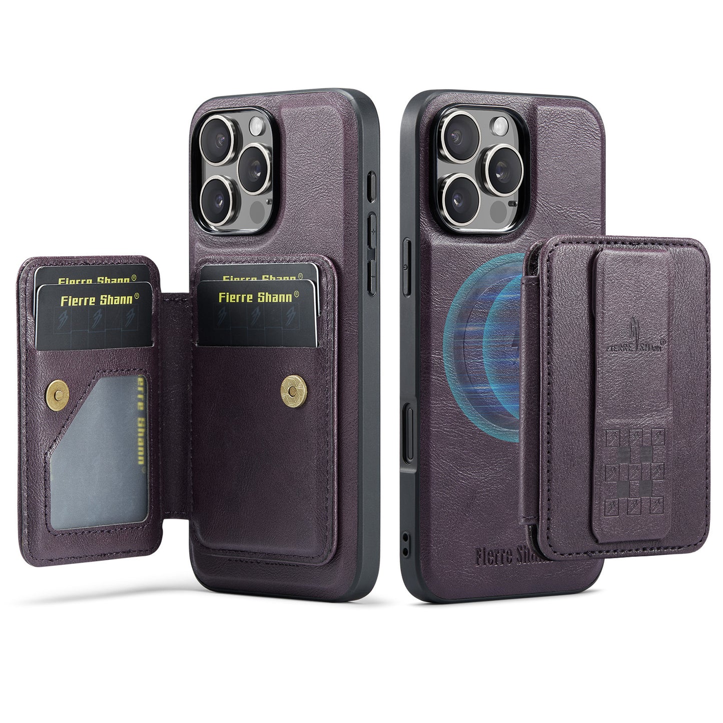New 2-IN-1 RFID Blocking Card Holder Leather Phone Case for iPhone