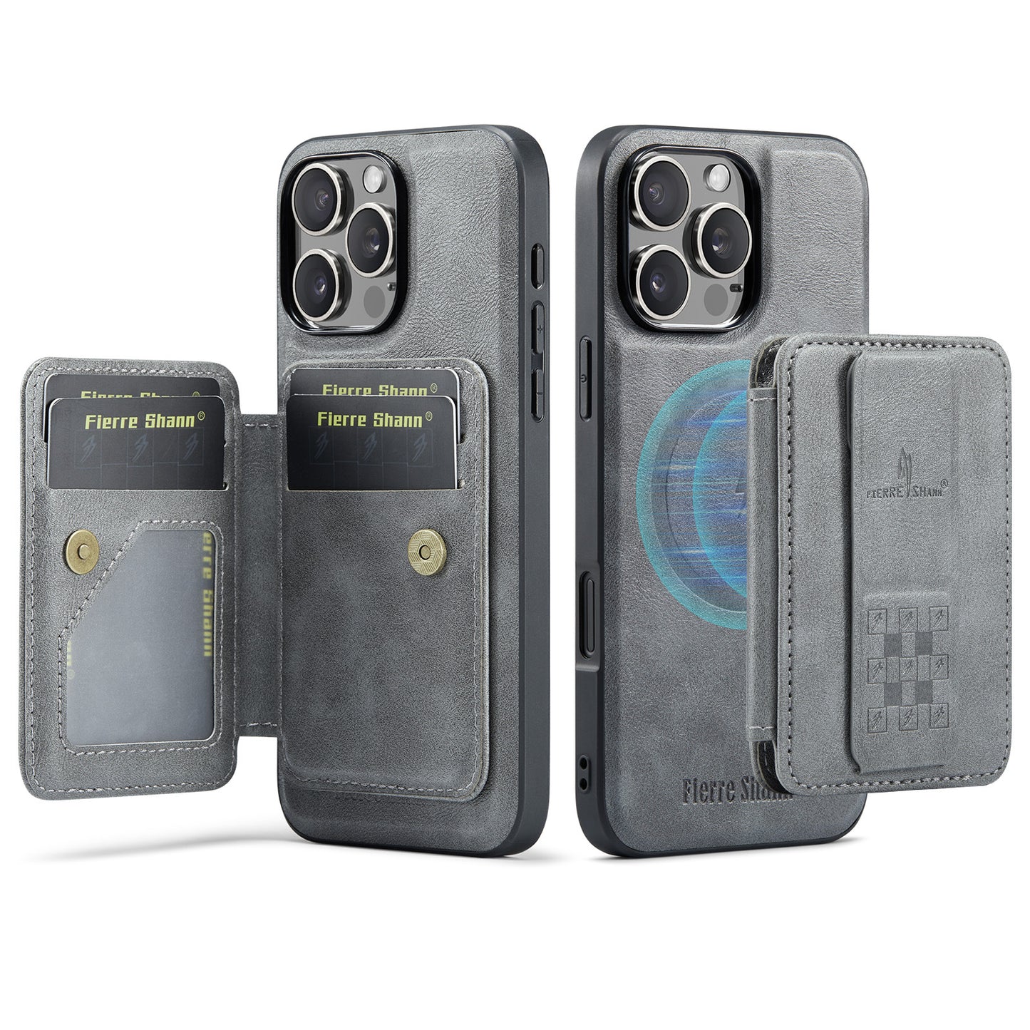 New 2-IN-1 RFID Blocking Card Holder Leather Phone Case for iPhone