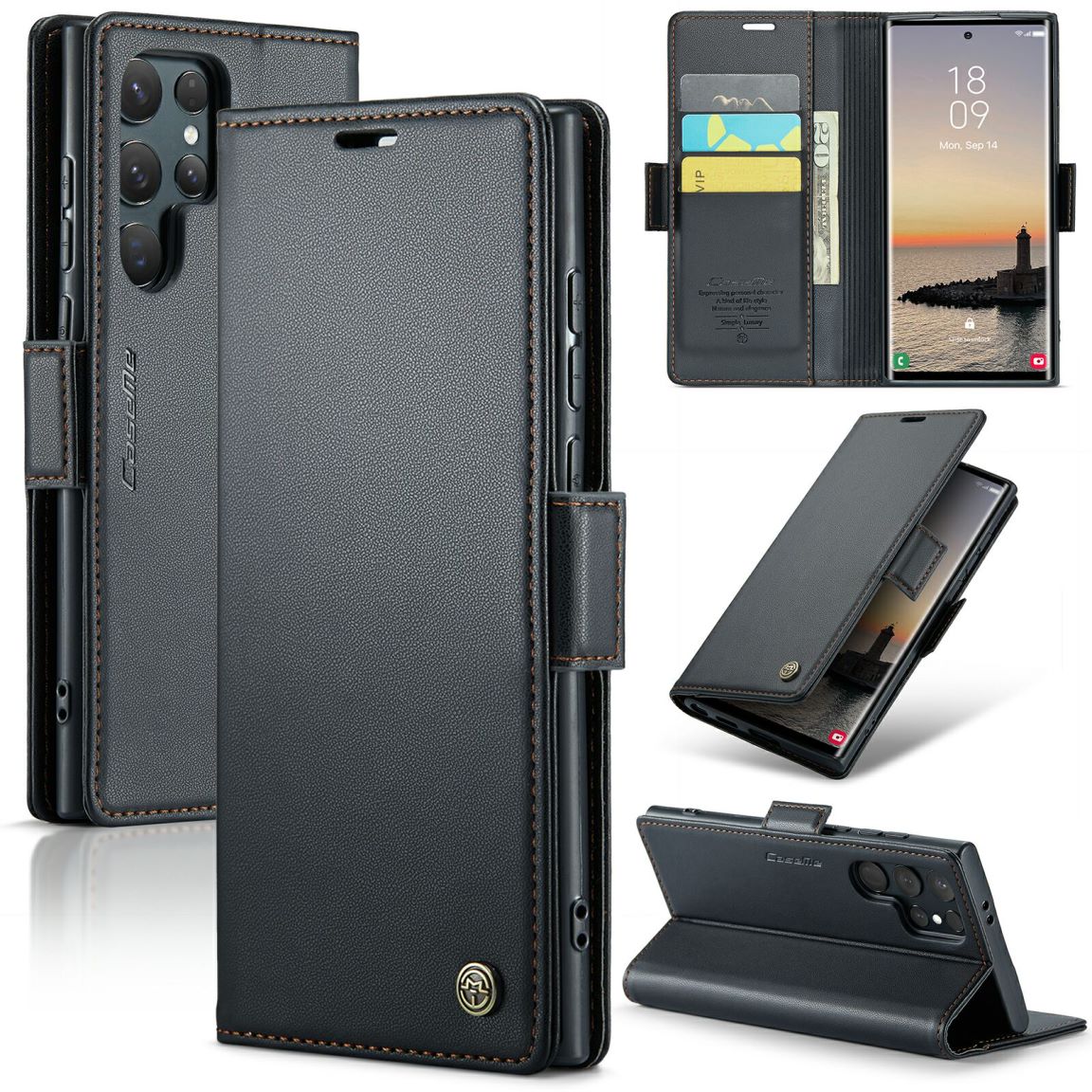 New RFID Blocking Card Holder Wireless Charging Phone Case for Samsung