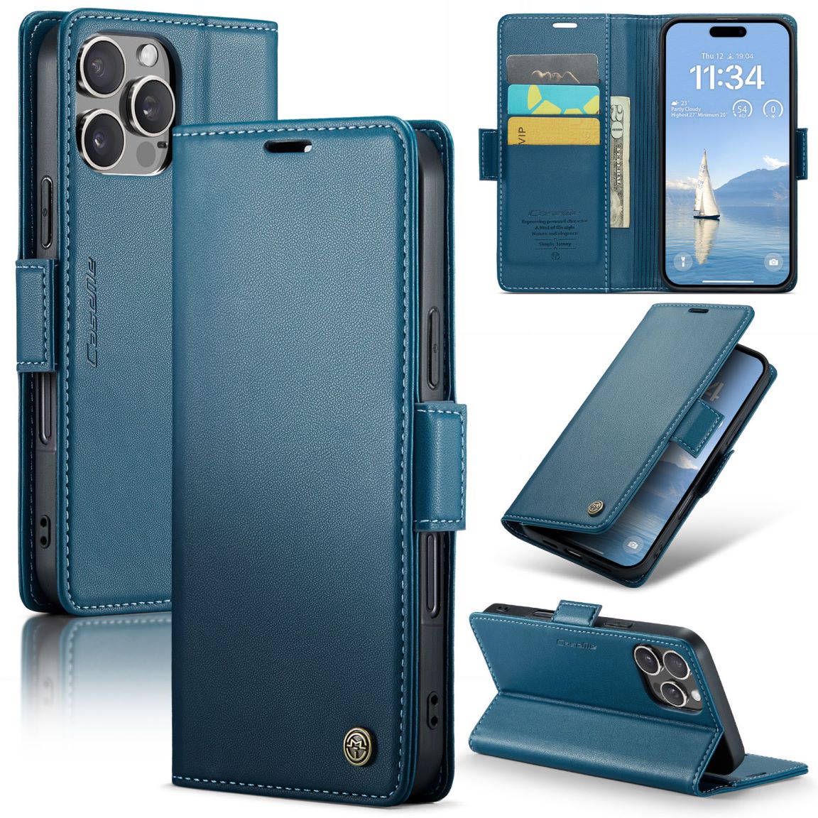 New RFID Blocking Card Holder Wireless Charging Phone Case for iPhone 16/16e/16 Pro/16 Plus/16 Pro Max