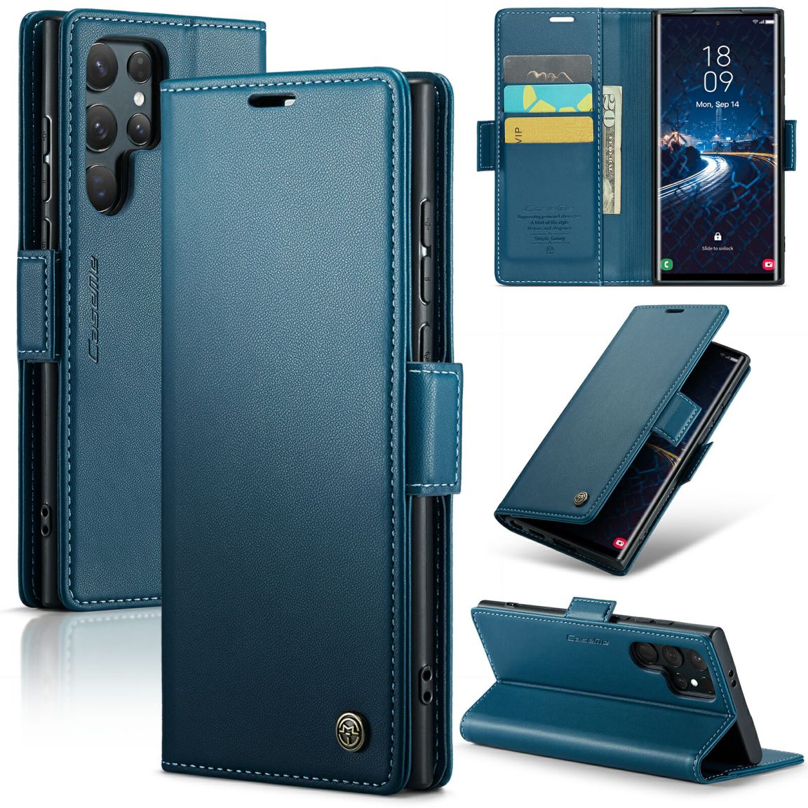 New RFID Blocking Card Holder Wireless Charging Phone Case for Samsung