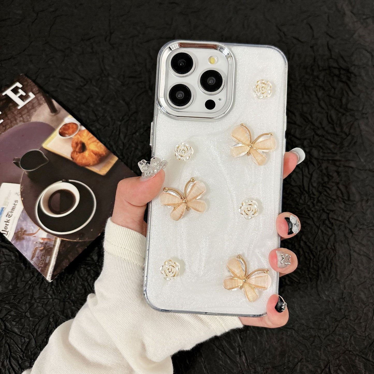 New Butterfly Camellia Phone Case for iPhone