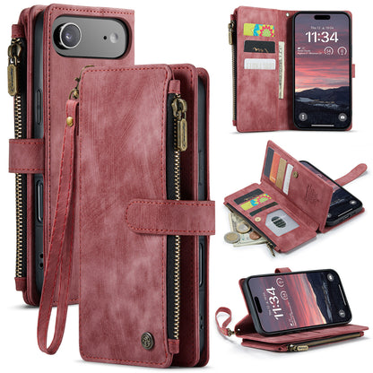 New Zipper Wallet Leather Wireless Charging Phone Case for iPhone