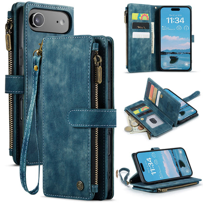 New Zipper Wallet Leather Wireless Charging Phone Case for iPhone