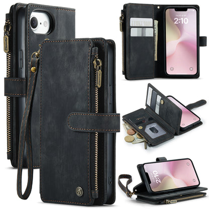 New Zipper Wallet Leather Wireless Charging Phone Case for iPhone