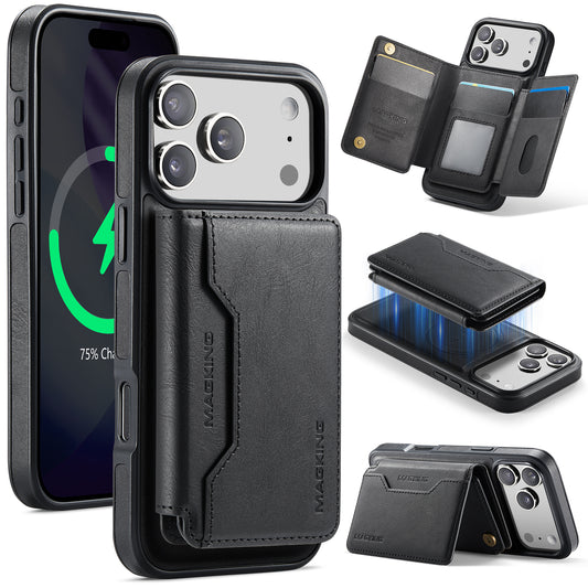 New 2-IN-1 RFID Blocking Wallet Card Holder Leather Phone Case for iPhone Air/17/17 Pro/17 Pro Max