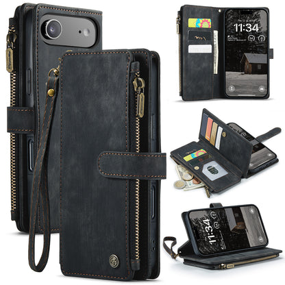 New Zipper Wallet Leather Wireless Charging Phone Case for iPhone