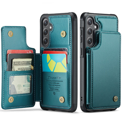 New RFID Blocking Card Holder Leather Phone Case for Samsung