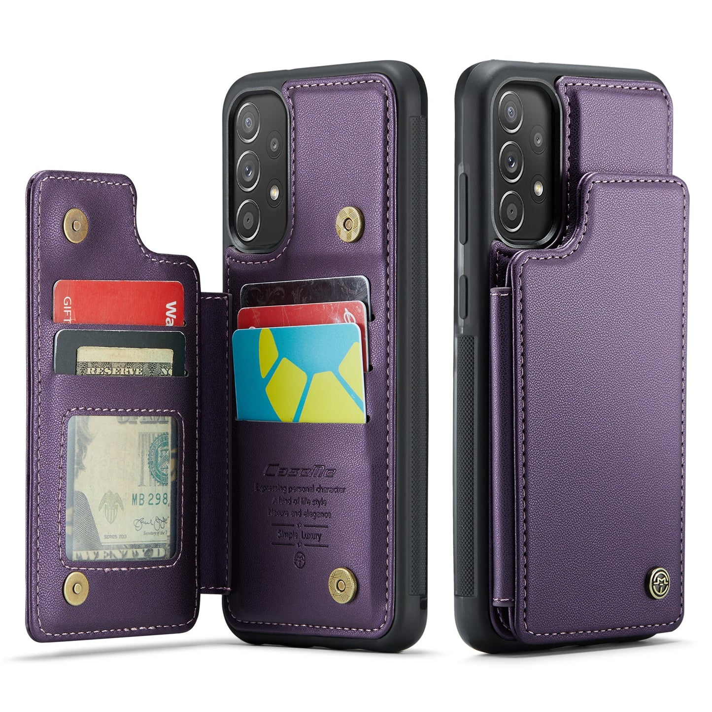 New RFID Blocking Card Holder Leather Phone Case for Samsung Galaxy A