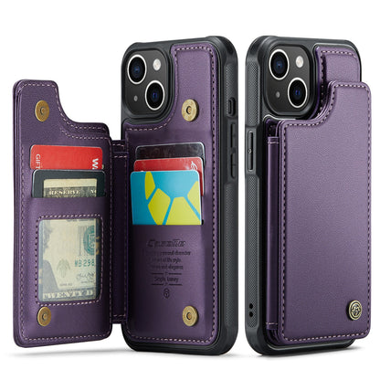 New RFID Blocking Card Holder Leather Phone Case for iPhone