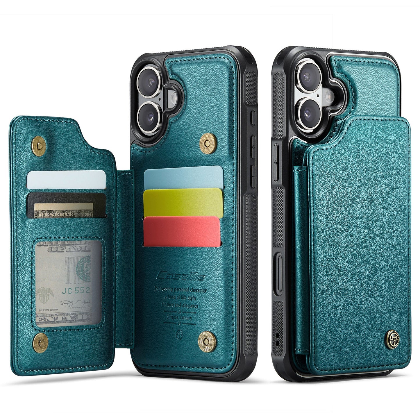 New RFID Blocking Card Holder Leather Phone Case for iPhone Air/17/17 Pro/17 Pro Max