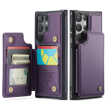 New RFID Blocking Card Holder Leather Phone Case for Samsung