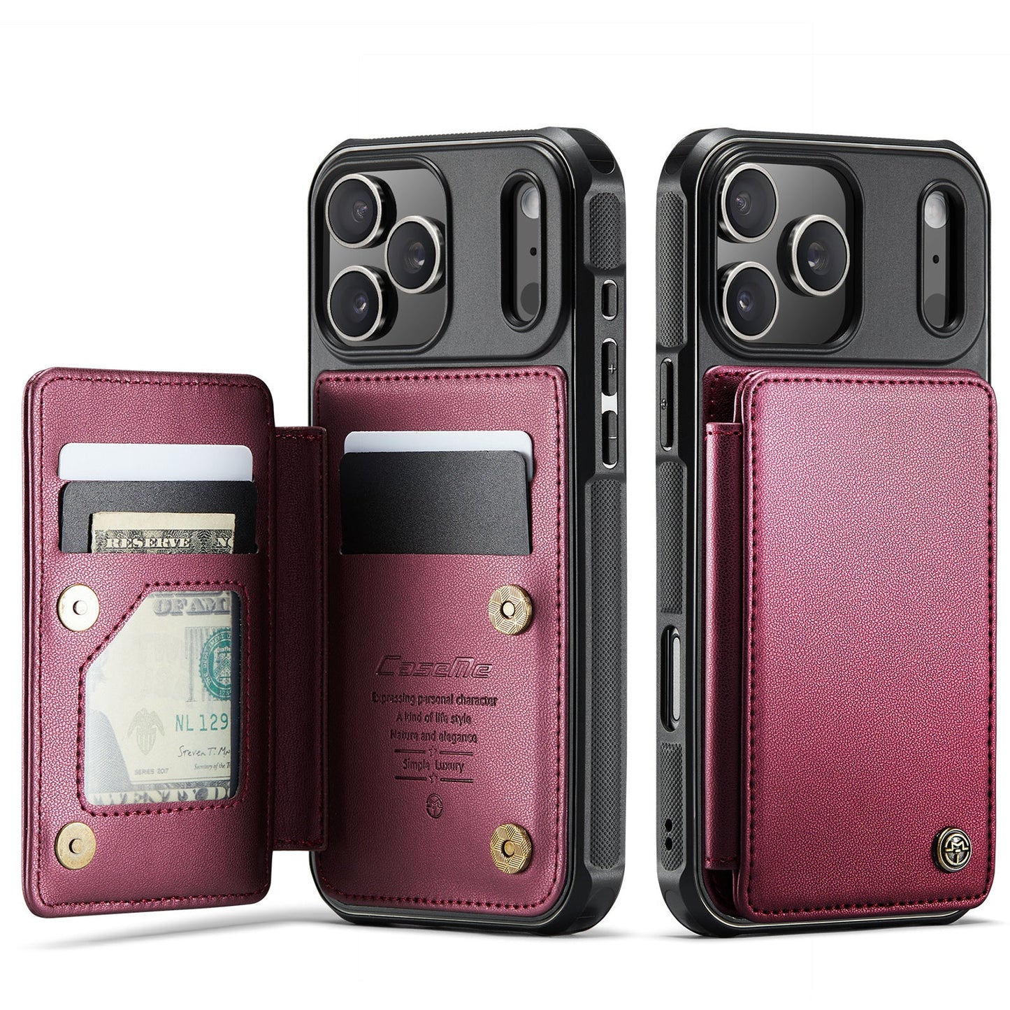 New RFID Blocking Card Holder Leather Phone Case for iPhone Air/17/17 Pro/17 Pro Max