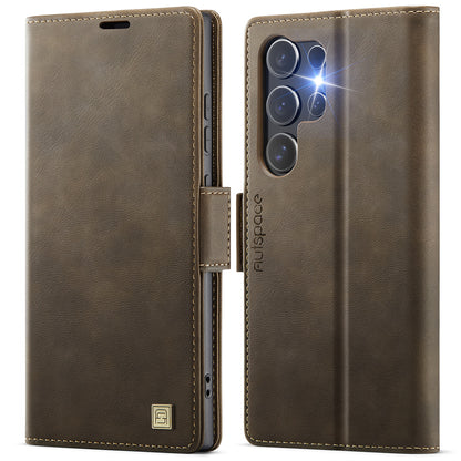 New RFID Blocking Card Holder Wireless Charging Leather Phone Case for Samsung