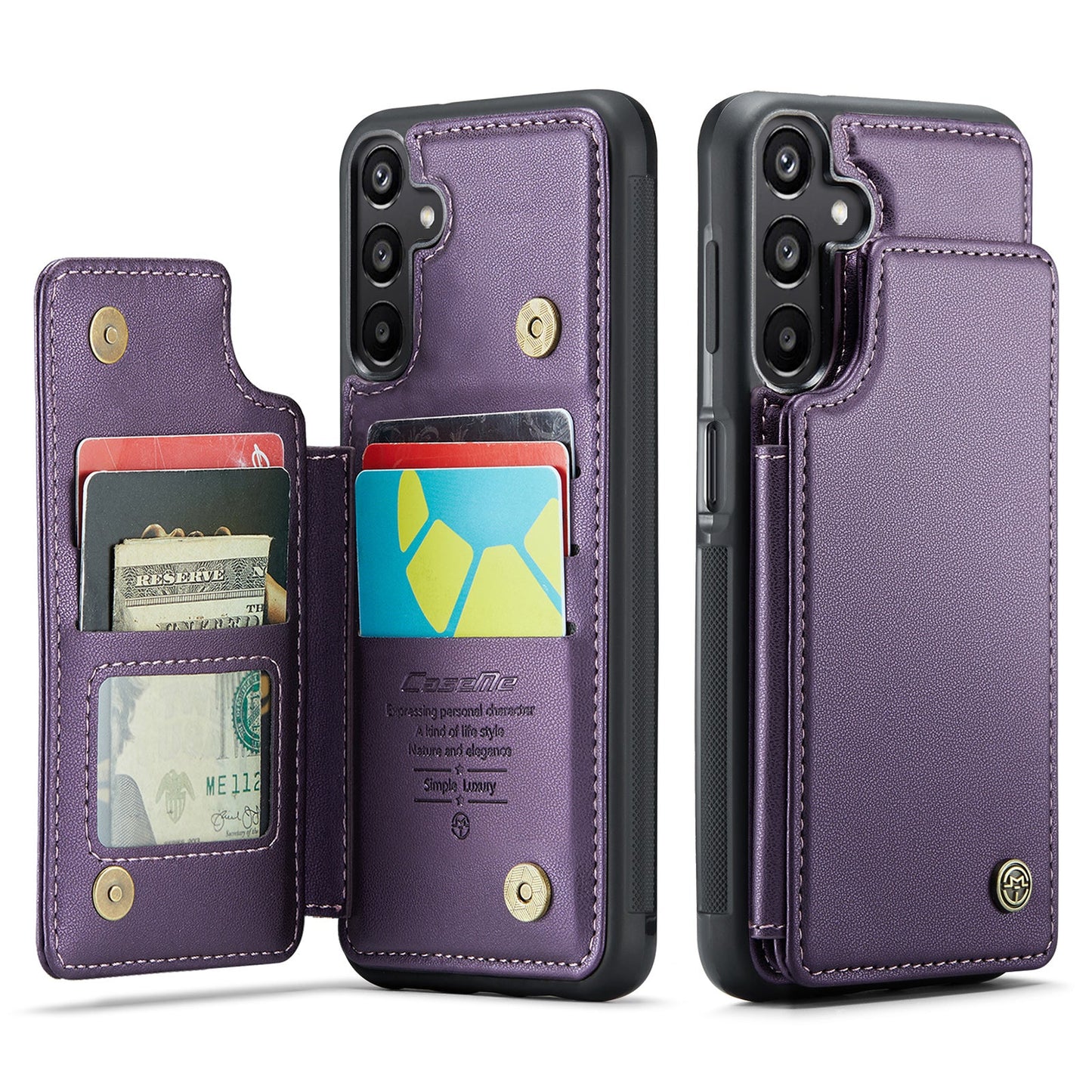 New RFID Blocking Card Holder Leather Phone Case for Samsung Galaxy A