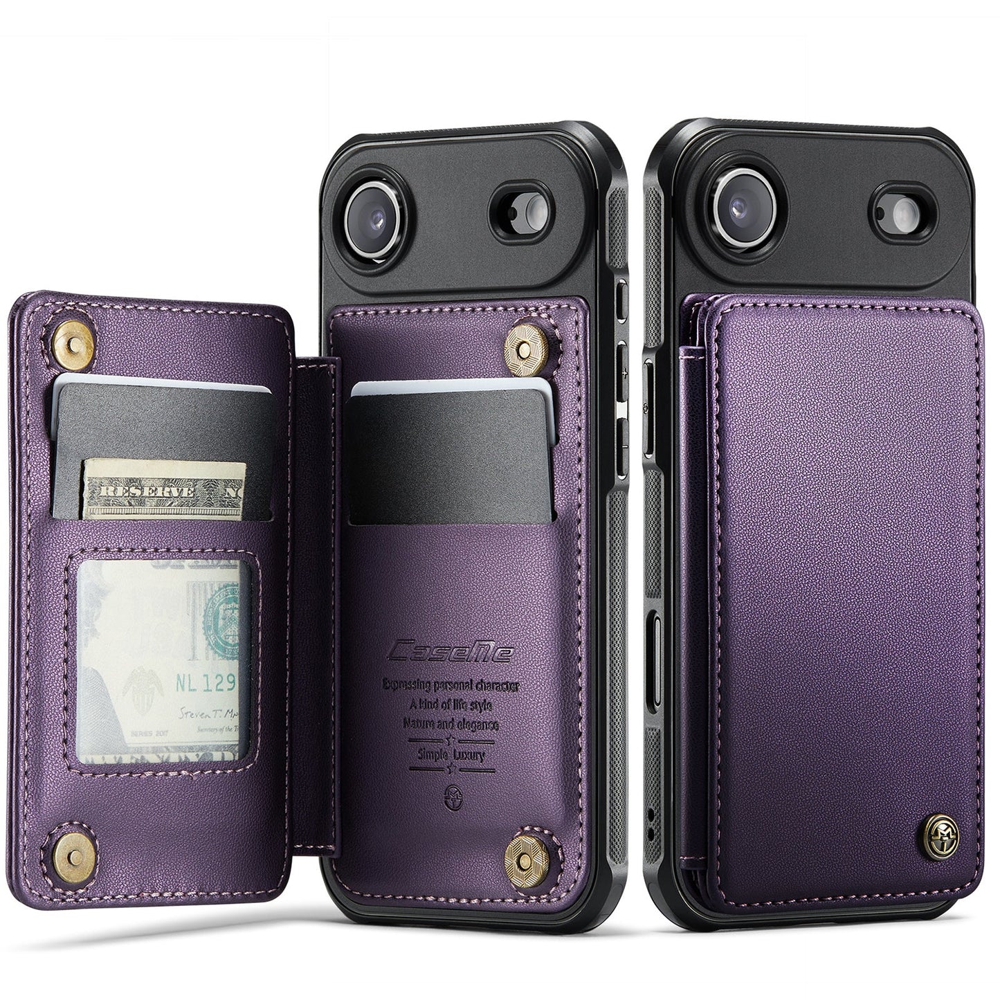 New RFID Blocking Card Holder Leather Phone Case for iPhone Air/17/17 Pro/17 Pro Max