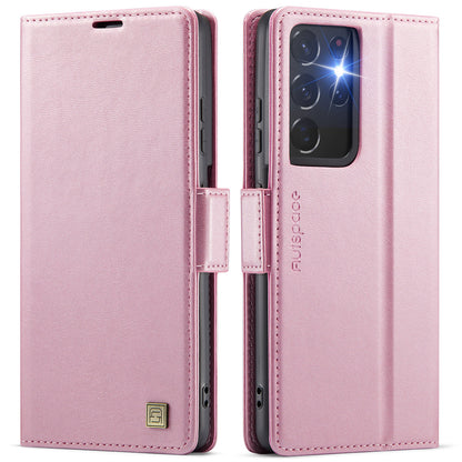 New RFID Blocking Card Holder Wireless Charging Leather Phone Case for Samsung