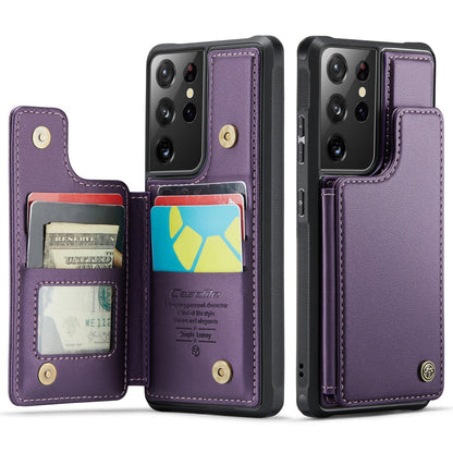 New RFID Blocking Card Holder Leather Phone Case for Samsung