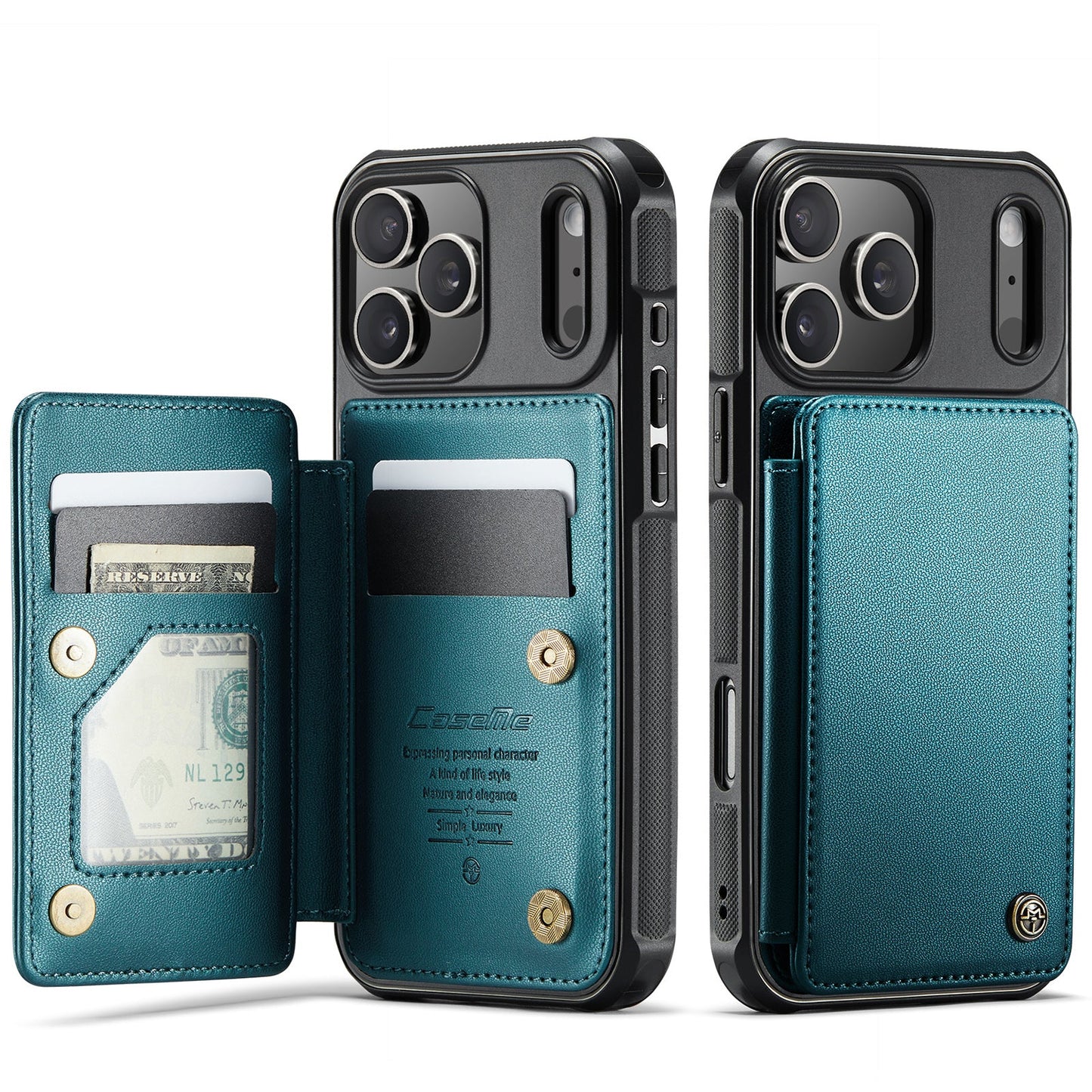 New RFID Blocking Card Holder Leather Phone Case for iPhone Air/17/17 Pro/17 Pro Max