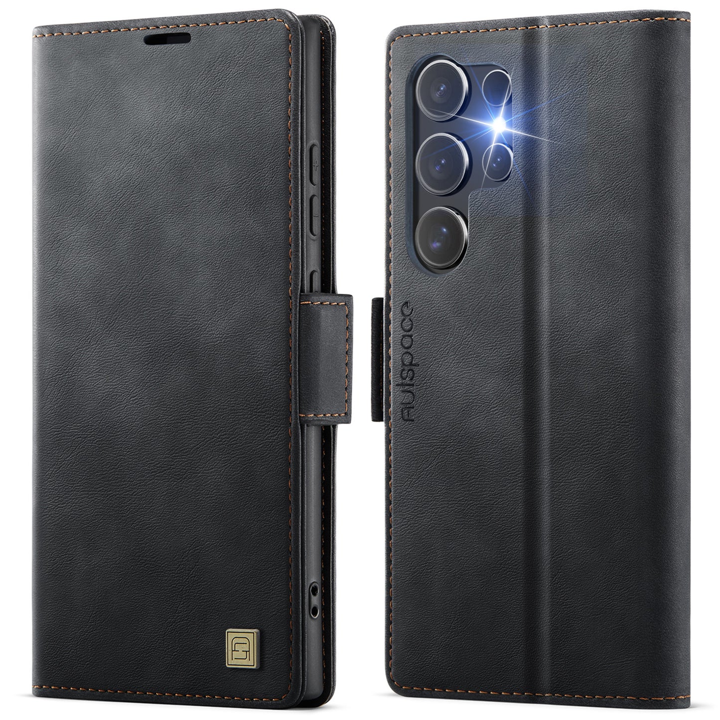 New RFID Blocking Card Holder Wireless Charging Leather Phone Case for Samsung