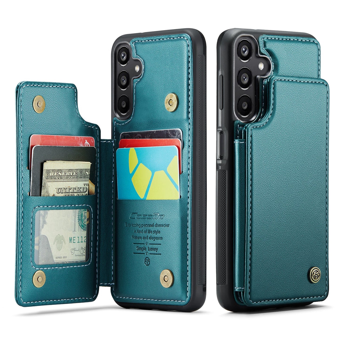 New RFID Blocking Card Holder Leather Phone Case for Samsung Galaxy A