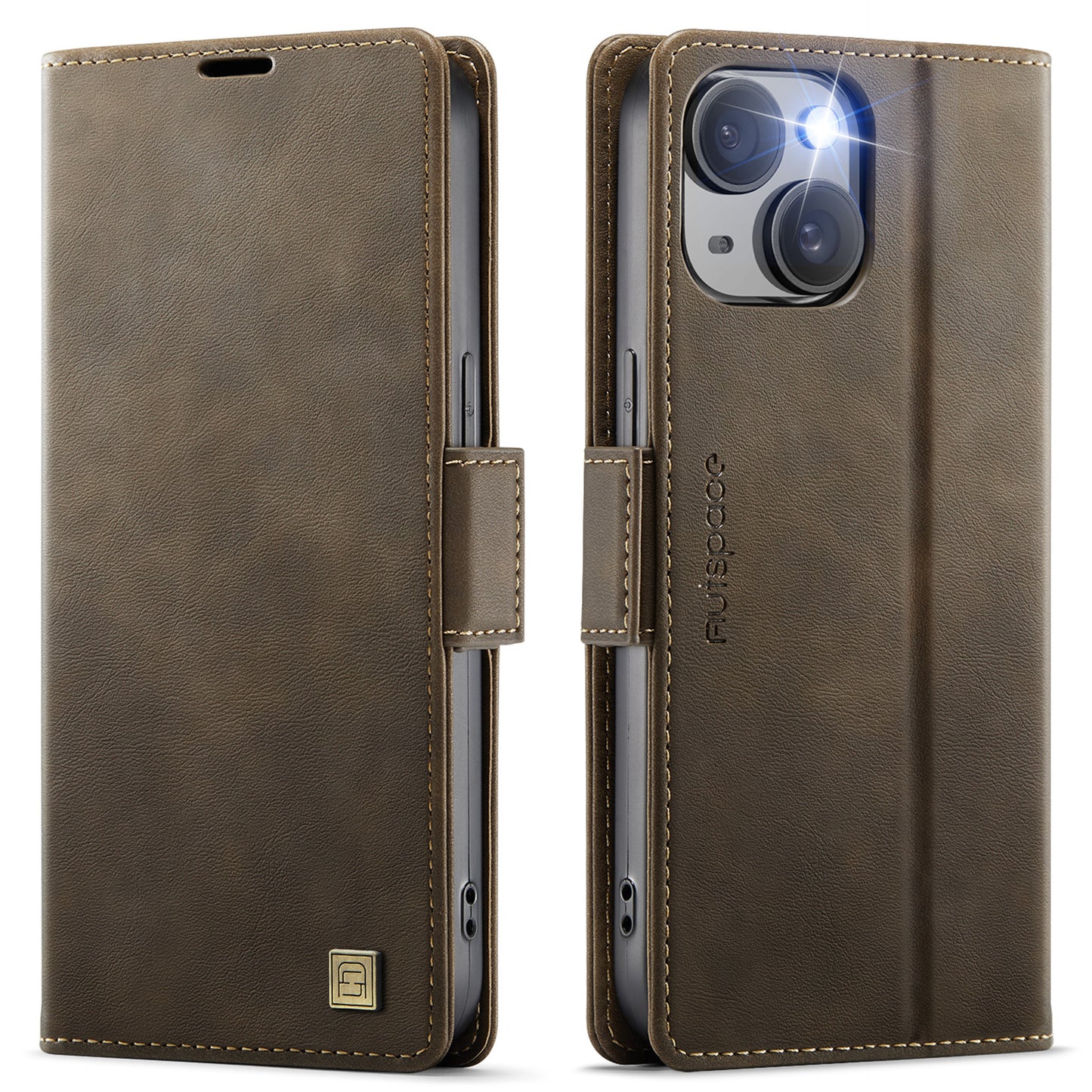 New RFID Blocking Card Holder Wireless Charging Leather Phone Case for iPhone