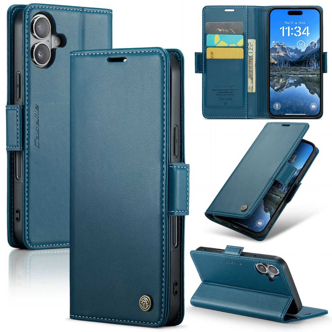 New RFID Blocking Card Holder Wireless Charging Phone Case for iPhone 16/16e/16 Pro/16 Plus/16 Pro Max