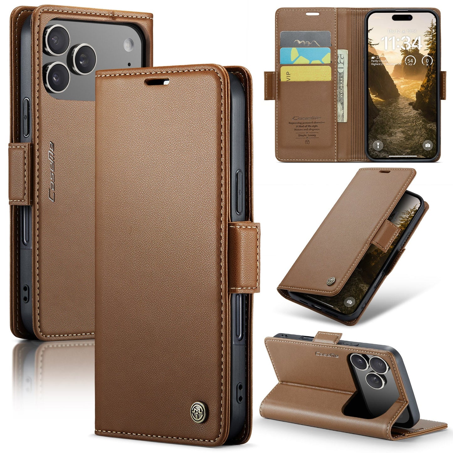 New RFID Blocking Card Holder Wireless Charging Phone Case for iPhone Air/17/17 Pro/17 Pro Max