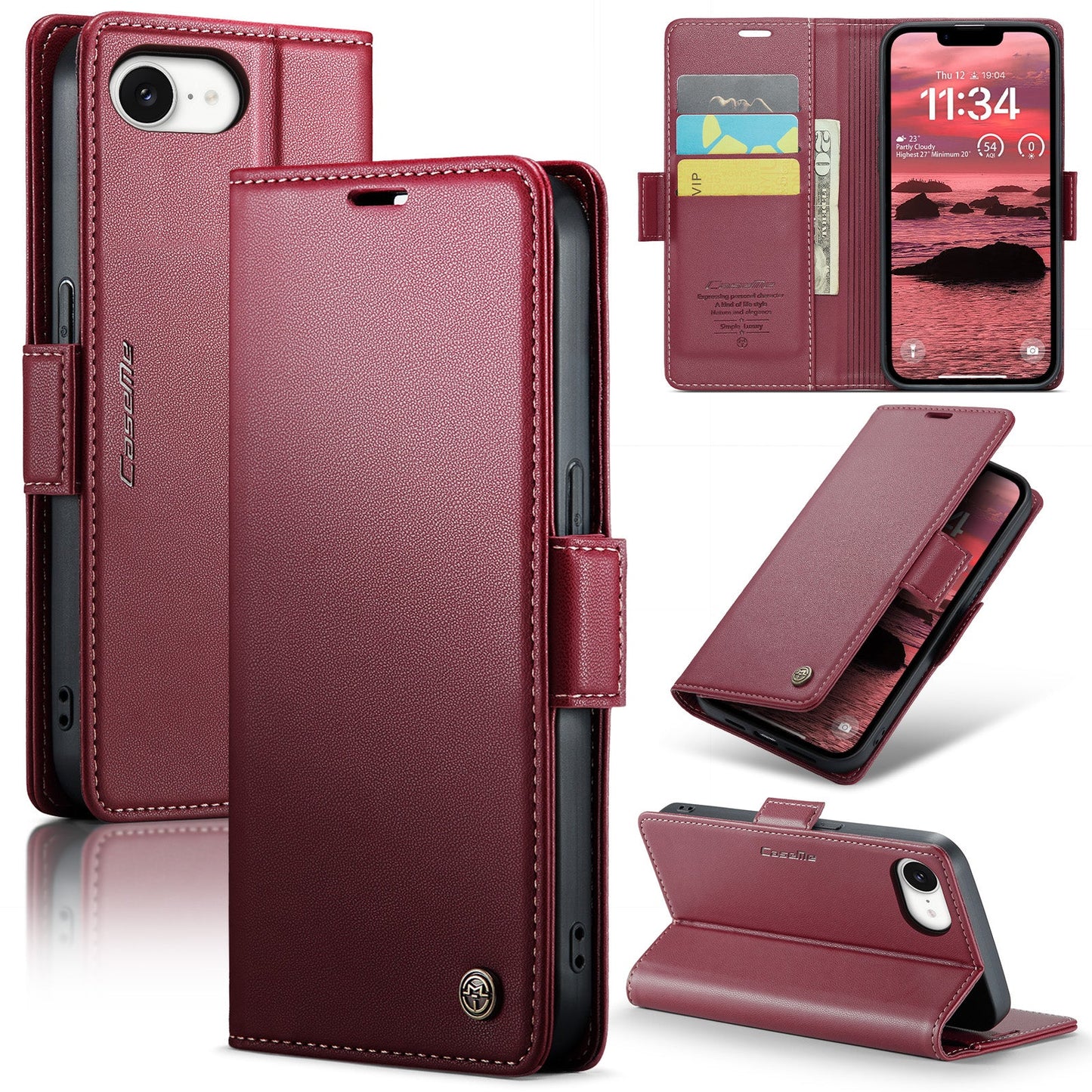 New RFID Blocking Card Holder Wireless Charging Phone Case for iPhone 16/16e/16 Pro/16 Plus/16 Pro Max