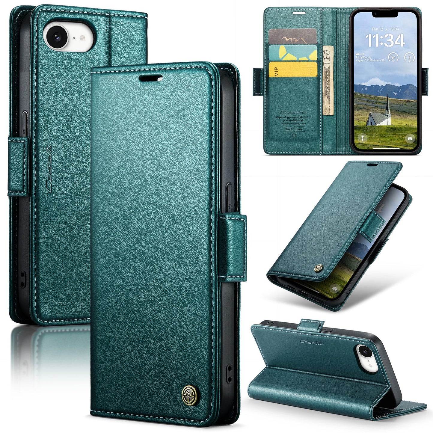 New RFID Blocking Card Holder Wireless Charging Phone Case for iPhone 16/16e/16 Pro/16 Plus/16 Pro Max