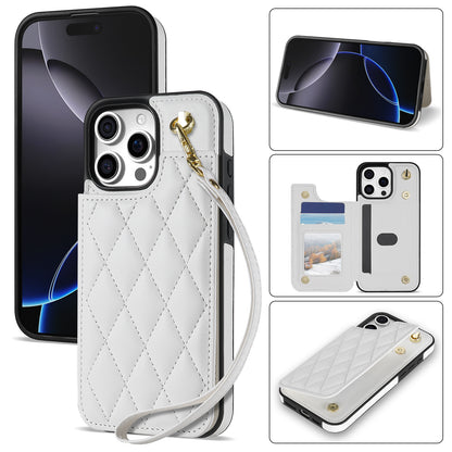 New Wallet Leather Phone Case with Lanyard for iPhone