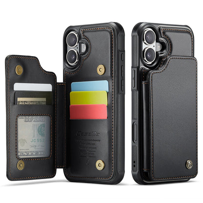 New RFID Blocking Card Holder Leather Phone Case for iPhone Air/17/17 Pro/17 Pro Max