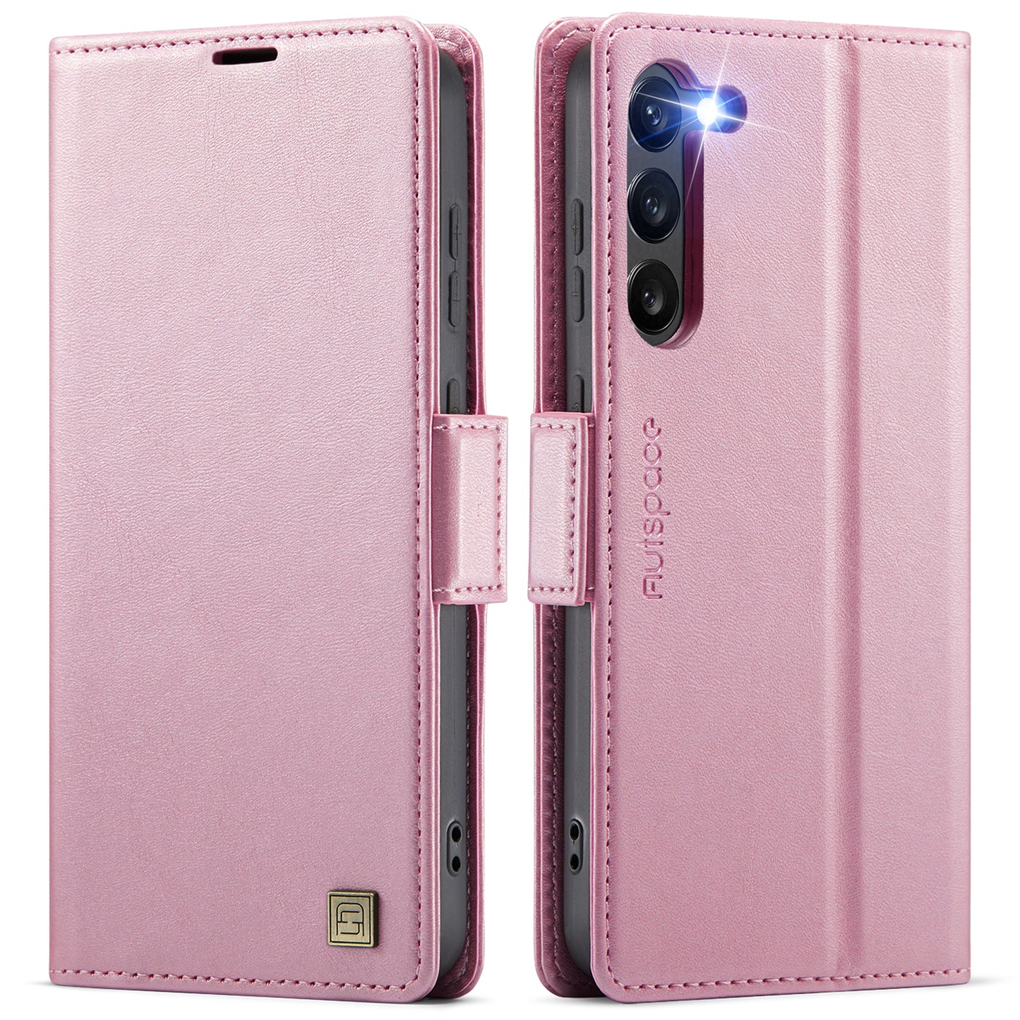 New RFID Blocking Card Holder Wireless Charging Leather Phone Case for Samsung