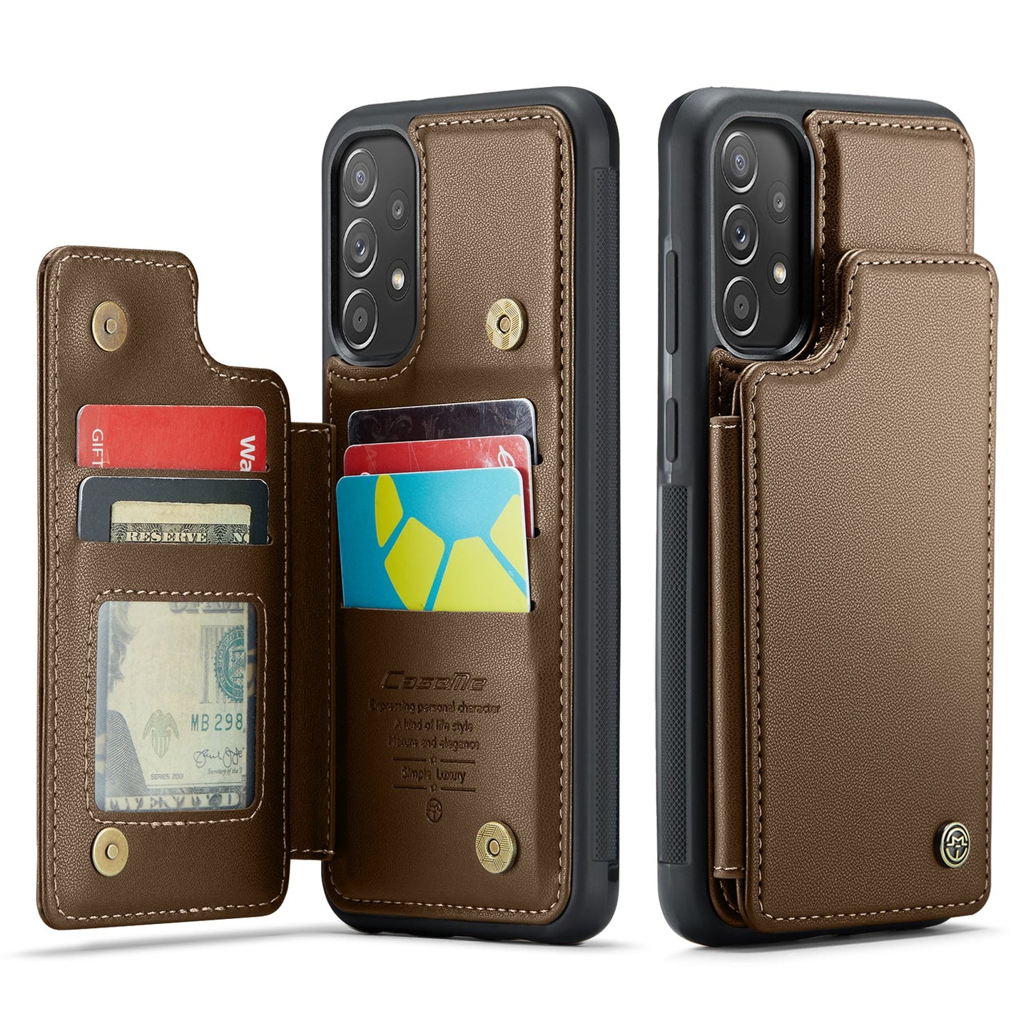 New RFID Blocking Card Holder Leather Phone Case for Samsung Galaxy A