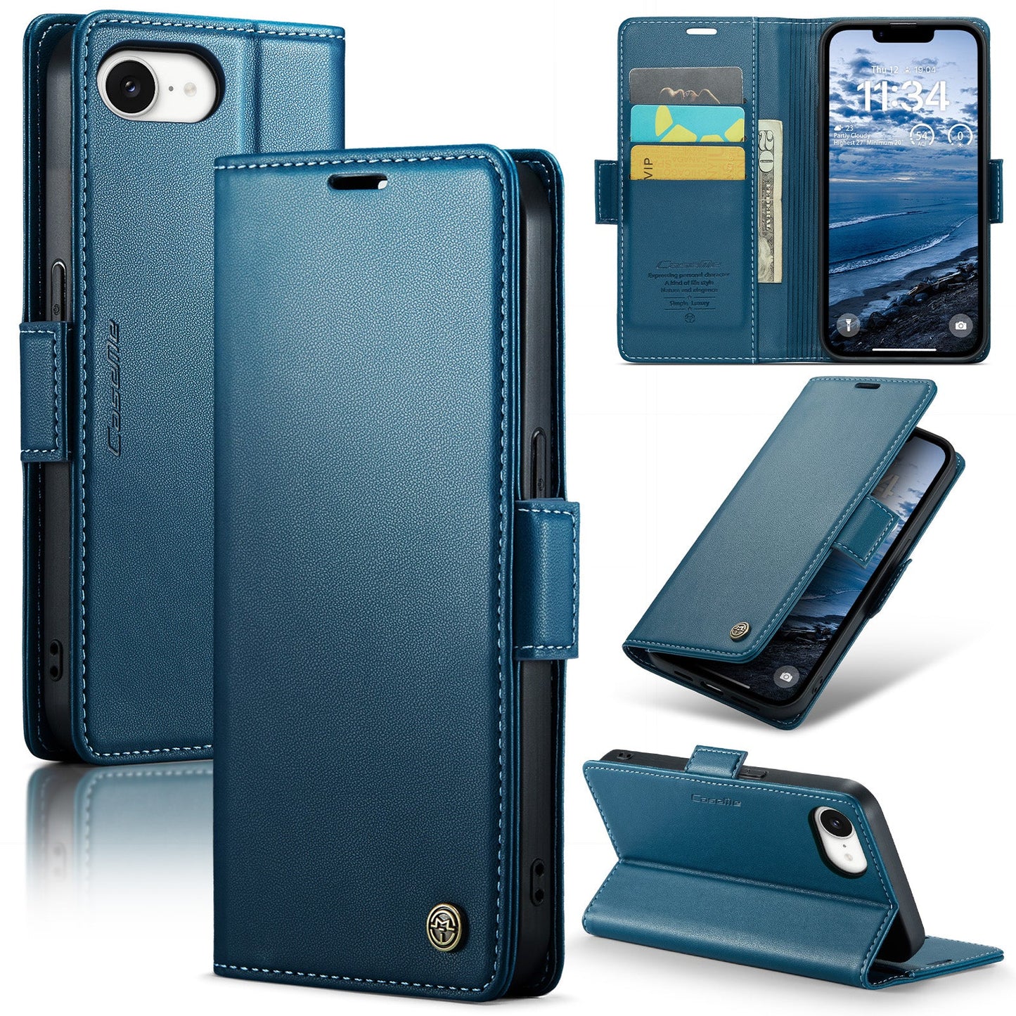 New RFID Blocking Card Holder Wireless Charging Phone Case for iPhone 16/16e/16 Pro/16 Plus/16 Pro Max