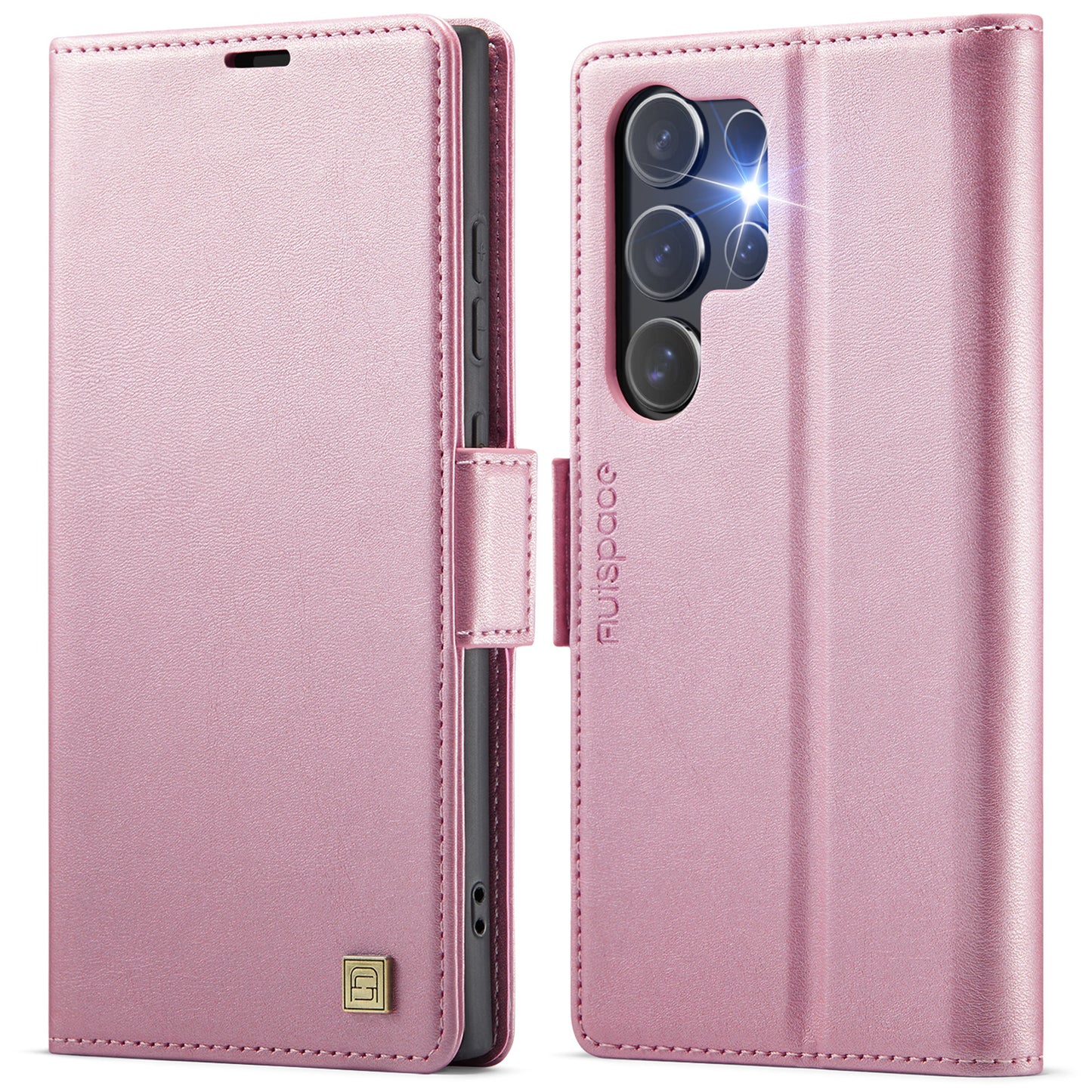 New RFID Blocking Card Holder Wireless Charging Leather Phone Case for Samsung