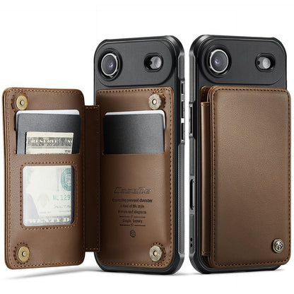 New RFID Blocking Card Holder Leather Phone Case for iPhone Air/17/17 Pro/17 Pro Max