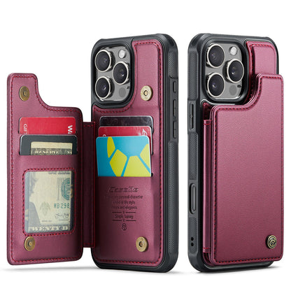 New RFID Blocking Card Holder Leather Phone Case for iPhone