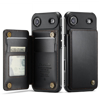 New RFID Blocking Card Holder Leather Phone Case for iPhone Air/17/17 Pro/17 Pro Max