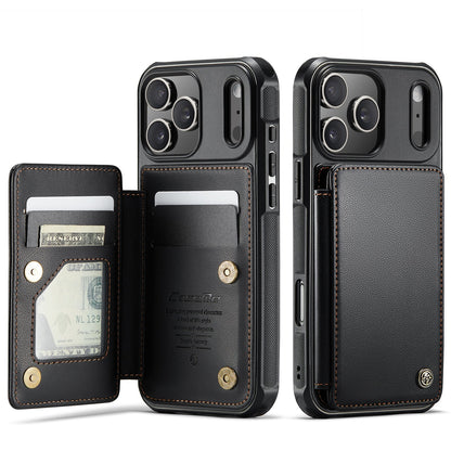 New RFID Blocking Card Holder Leather Phone Case for iPhone Air/17/17 Pro/17 Pro Max