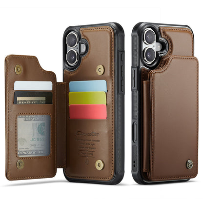 New RFID Blocking Card Holder Leather Phone Case for iPhone Air/17/17 Pro/17 Pro Max