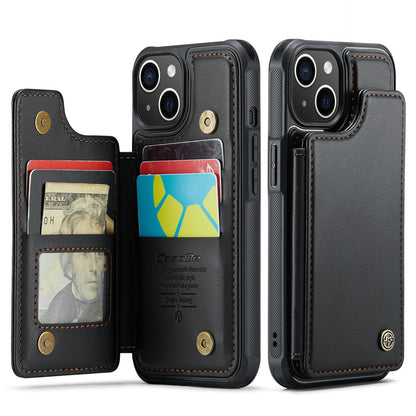 New RFID Blocking Card Holder Leather Phone Case for iPhone
