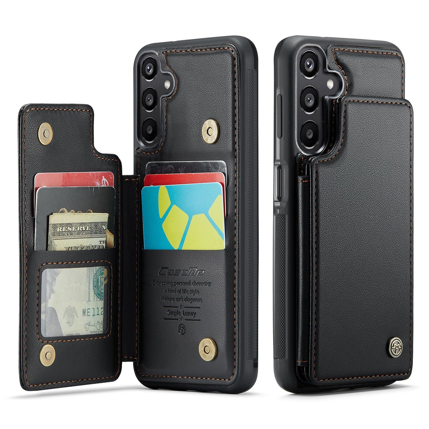 New RFID Blocking Card Holder Leather Phone Case for Samsung Galaxy A