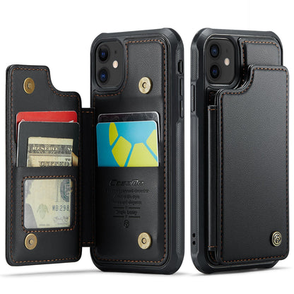 New RFID Blocking Card Holder Leather Phone Case for iPhone